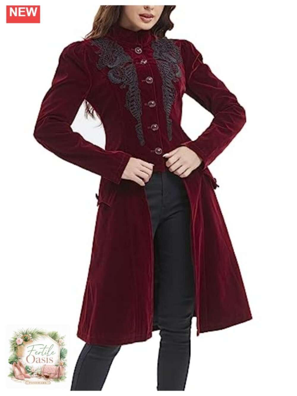 Victorian Steampunk Renaissance Gothic Frock Coat Jacket Velvet Womens